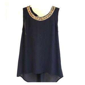 Brixton Ivy navy blue sleeveless blouse